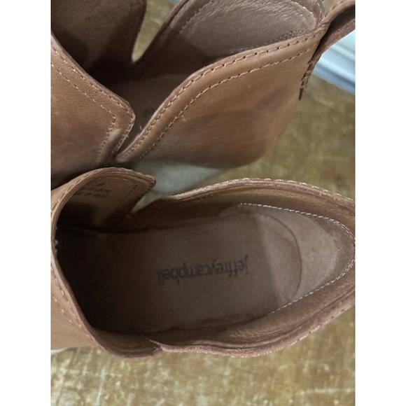 Jeffrey Campbell Rosalee Leather Slip On Boots Stacked Block Heel Booties Sz 8 - Picture 7 of 9